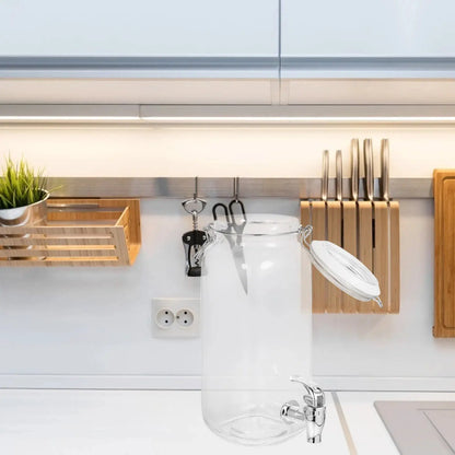 1pc Glass Juice Jar With Tap Leak Proof Beverage Dispenser Drink Container Barrel Storage Bottle Drinks Spigot Drinkware by All Mart Bristol Ltd