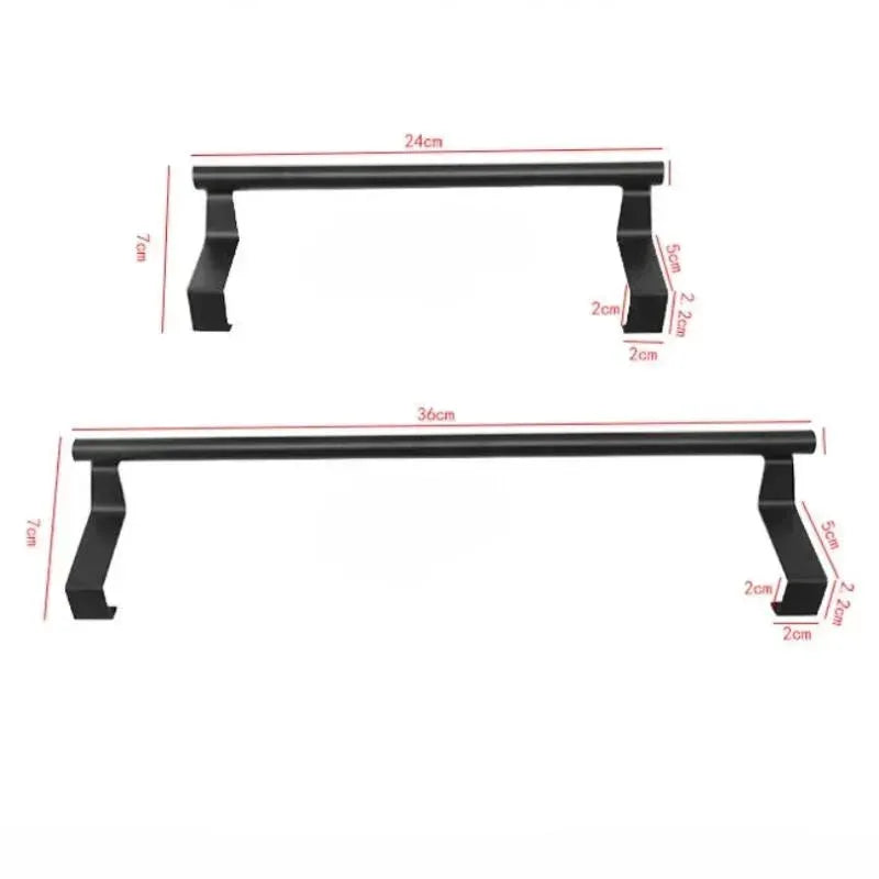 Towel Rod Steel Metal Wire Over Cabinet Towel Rack Storage Organizer Bathroom Door Hanging Towel Rack Punch-free Rag Hanger by All Mart Bristol Ltd