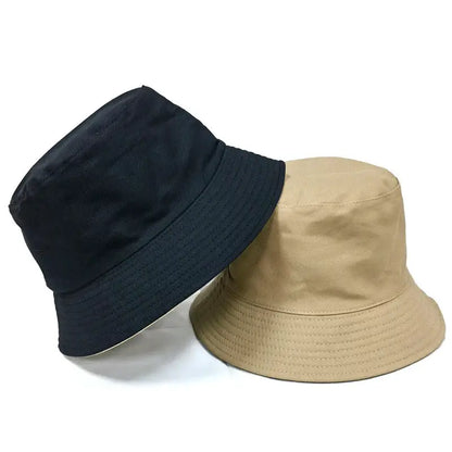 Black Solid Dots Bucket Hat Two Side Wear Unisex Simple Bob Caps Hip Hop Gorros Men Women Panama Cap Beach Fishing Boonie Sunhat by All Mart Bristol Ltd