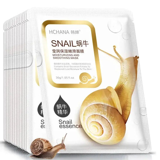 10pcs Snail Moisturizing Face Mask Replenishment Oil Control Tender Face Sheet Masks Facial Mask Skin Care Korean Cosmetics by All Mart Bristol Ltd