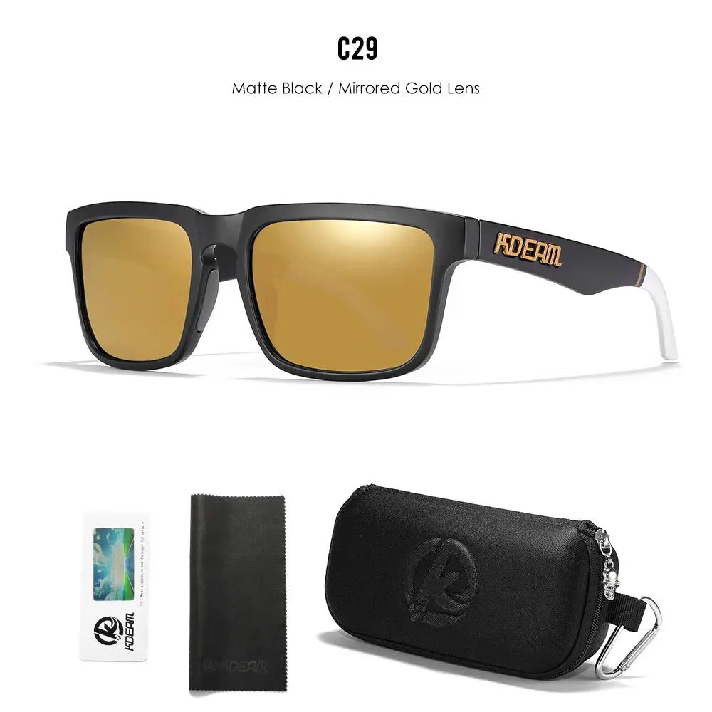 KDEAM Men's Polarized Sunglasses Square Casual Outdoors Sun Glasses Women Unisex Sunglass For Couple With Zipper Case by All Mart Bristol Ltd