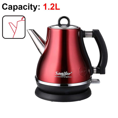 1.2L Colorful 304 Stainless Steel Electric Kettle 1500W Household 220V Quick Heating Electric Boiling Tea Pot Sonifer by All Mart Bristol Ltd