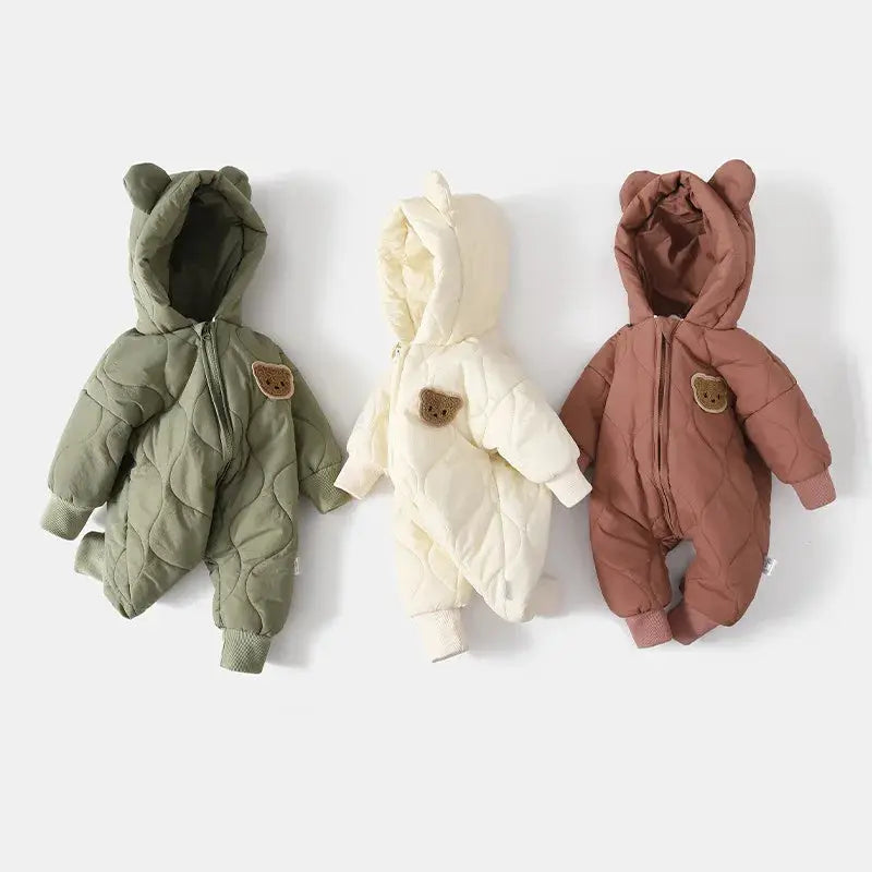 Winter Baby Outwear Clothing Fur Lining Warm Toddler Girl's Boy's Rompers Cartoon Bear Infant Jumpsuit by All Mart Bristol Ltd