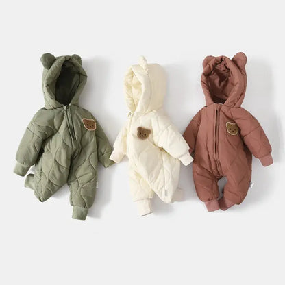 Winter Baby Outwear Clothing Fur Lining Warm Toddler Girl's Boy's Rompers Cartoon Bear Infant Jumpsuit by All Mart Bristol Ltd