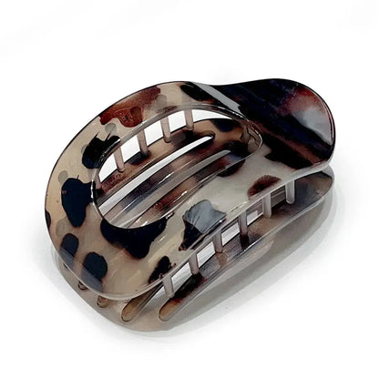 Fashion Oval Hair Claw Clip for Women New Design Leopard Matte Curved Flat Styling Barrettes Acrylic Lying Down Hair Accessories by All Mart Bristol Ltd