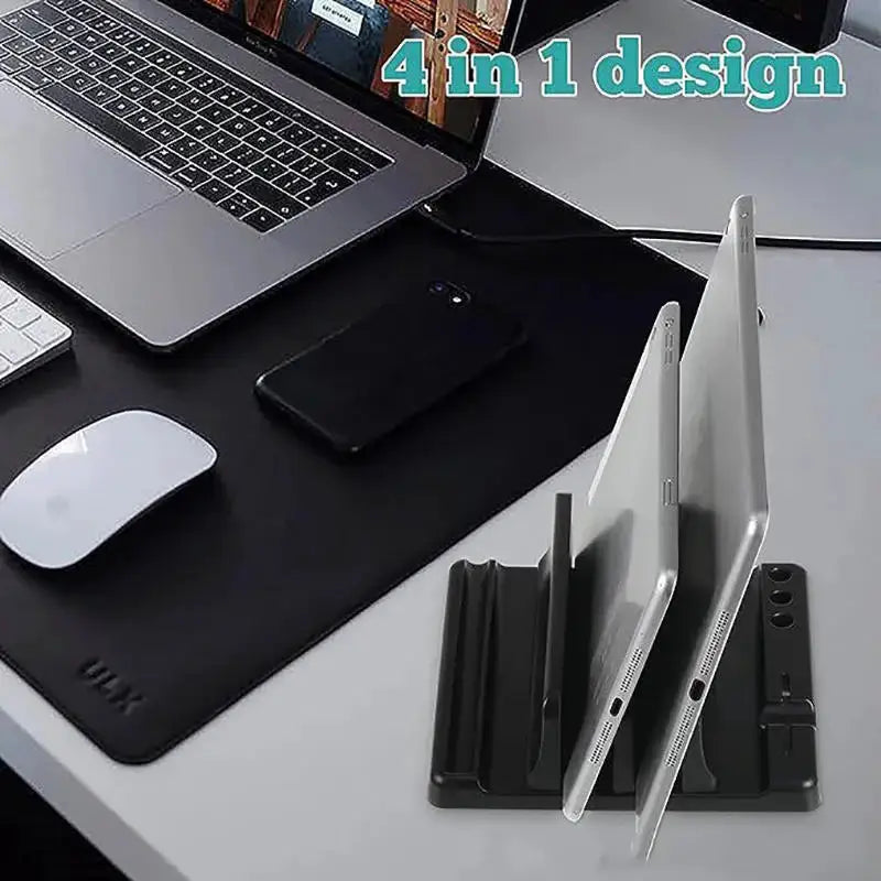 4 in 1 Office Laptop Stand Vertical Save Desktop Space Easy To Place Computer Accessories Scalable Width Office Desk Storage by All Mart Bristol Ltd