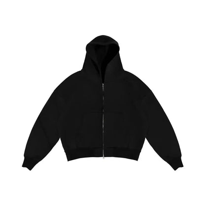 American Fashion Solid Color Fleece Oversized Sweatshirt Men's Two-Piece Y2K Harajuku Hip-Hop Gothic Joker Slacks Jogging Pants by All Mart Bristol Ltd