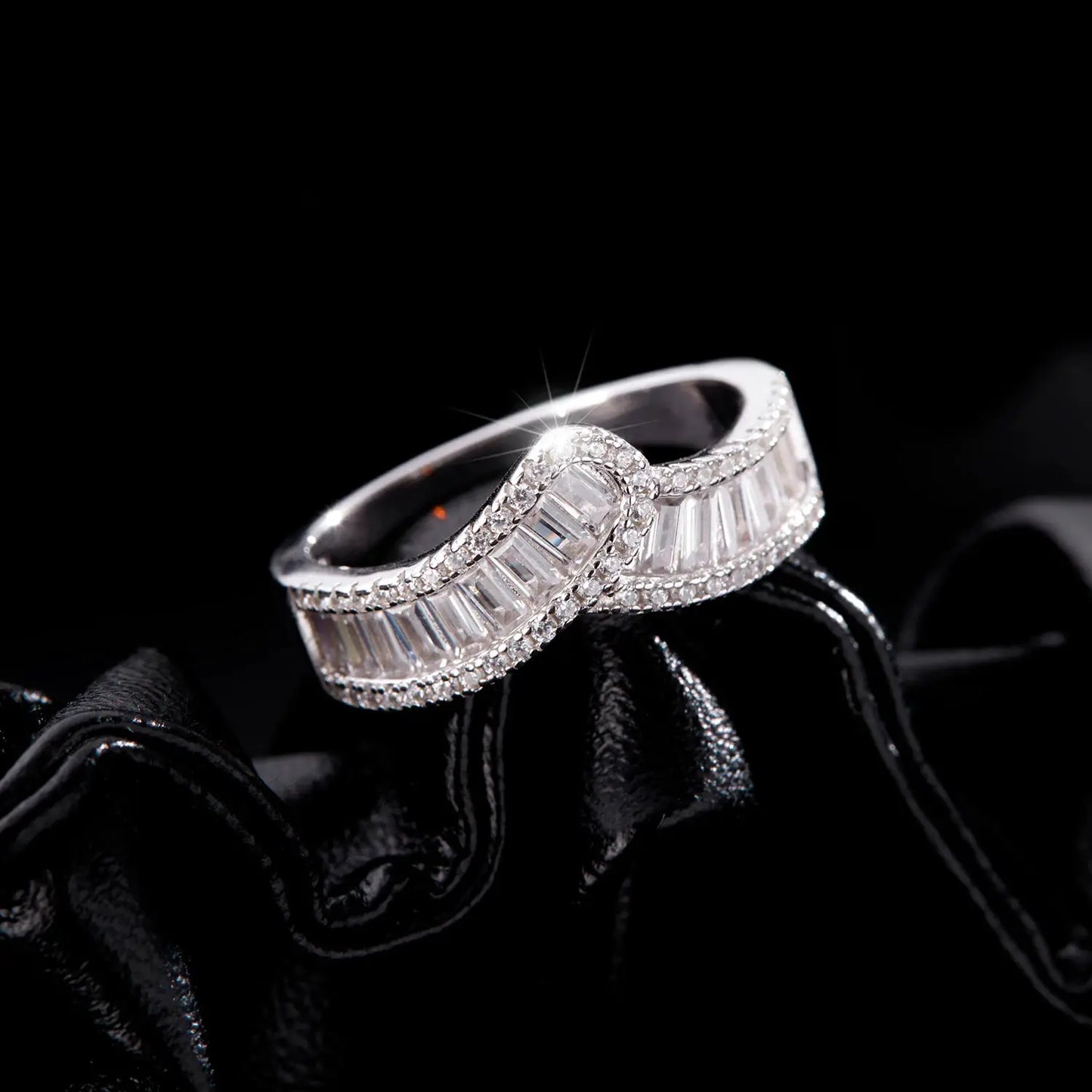 MODIAN 925 Sterling Silver Sparkling Arrow Pave Setting CZ Eternity Band Rings For Women Wedding Engagement Statement Jewelry by All Mart Bristol Ltd
