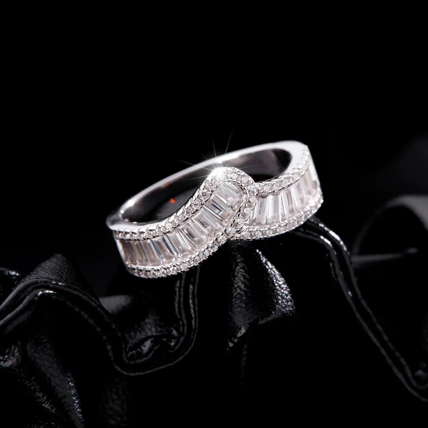 MODIAN 925 Sterling Silver Sparkling Arrow Pave Setting CZ Eternity Band Rings For Women Wedding Engagement Statement Jewelry by All Mart Bristol Ltd
