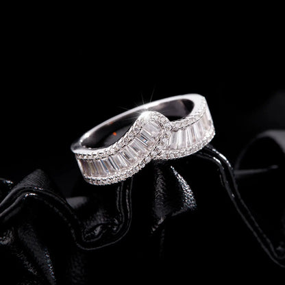 MODIAN 925 Sterling Silver Sparkling Arrow Pave Setting CZ Eternity Band Rings For Women Wedding Engagement Statement Jewelry by All Mart Bristol Ltd