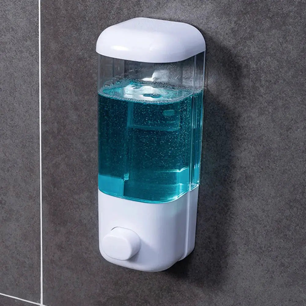 500ML Wall Mounted Shampoo Soap Dispenser Bathroom Non-punching Manual Press Soap Liquid Dispenser Touchless Disinfectant Bottle by All Mart Bristol Ltd