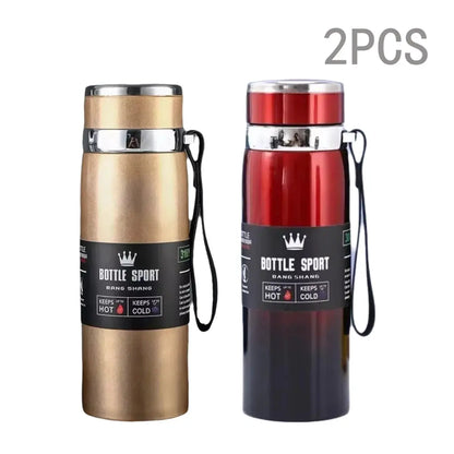 1000ml Thermal Water Bottle Thermos Vacuum Flask Double Stainless Steel Coffee Tea Insulated Cup Leakage-proof for Office by All Mart Bristol Ltd