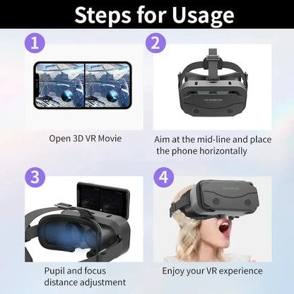 VR Glasses Virtual Reality Headset Viar Devices Helmet 3D Lenses Smart Goggles For Smartphones Phone Mobile Gogle Game Accessory by All Mart Bristol Ltd