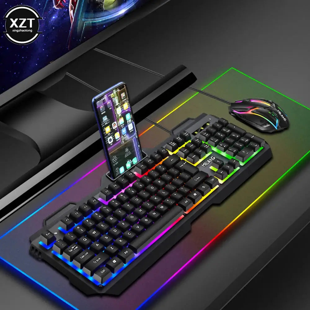 Gamer Keyboard And Mouse PC Gaming Keyboard RGB Backlit Keyboard Rubber Keycaps Wired Keyboard Mouse Gamer Gaming Mouse by All Mart Bristol Ltd