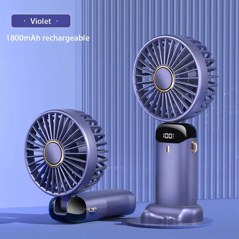 2024 New 1800mAh Portable Fan Rechargeable 90° Foldable Fan Mini Air Conditioner Small Fan Air Cooler with LED Digital Display by All Mart Bristol Ltd