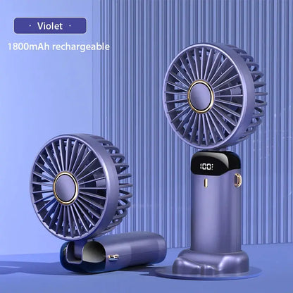 2024 New 1800mAh Portable Fan Rechargeable 90° Foldable Fan Mini Air Conditioner Small Fan Air Cooler with LED Digital Display by All Mart Bristol Ltd