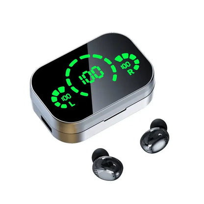 GREATWAL Bluetooth Wireless Headphones, LED Digital Display Mirror Panel Can Be Used As a Small mirror, HiFi Music Headphones by All Mart Bristol Ltd
