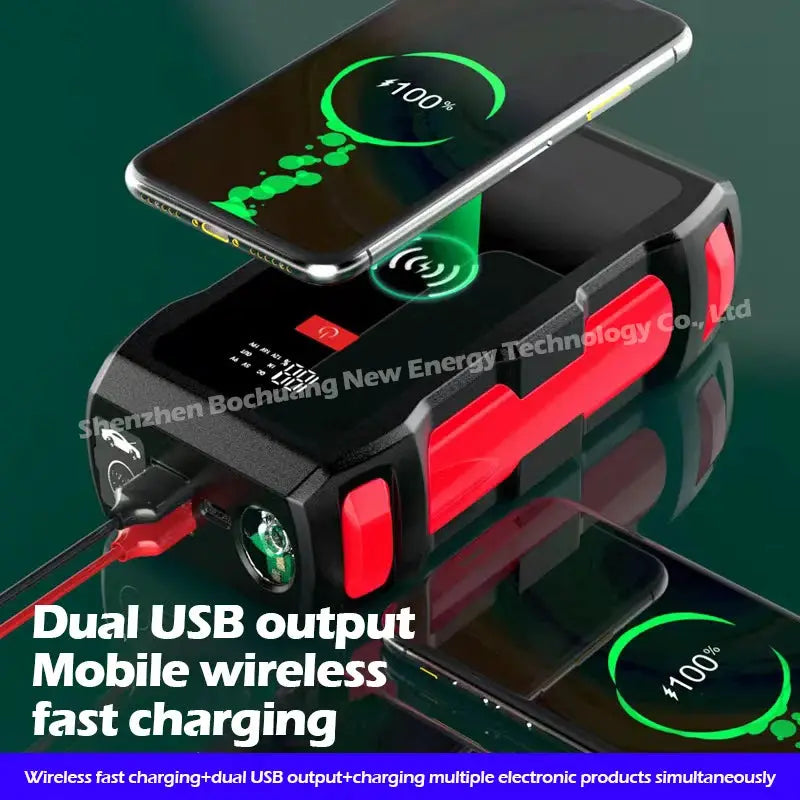 12000mAh Power Bank 1800A 12V Car Battery Jump Starter Portable Charger Car Booster Auto Starting Device Emergency Starter by All Mart Bristol Ltd