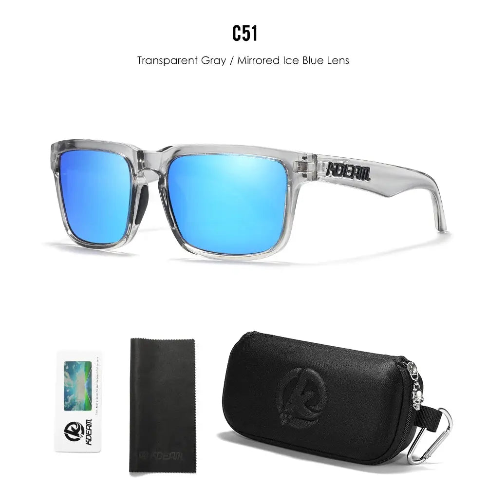 KDEAM Men's Polarized Sunglasses Square Casual Outdoors Sun Glasses Women Unisex Sunglass For Couple With Zipper Case by All Mart Bristol Ltd