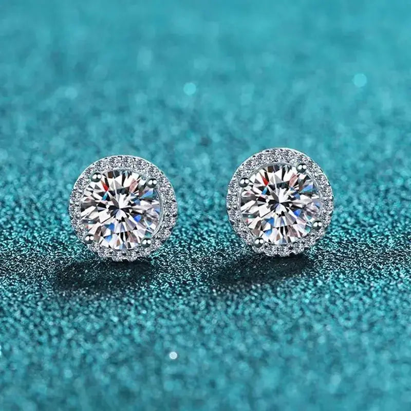 NeeTim Moissanite Stud Earrings for Women S925 Sterling Silver White Gold Plated Diamond Earring Ear Studs Wedding Fine Jewelry by All Mart Bristol Ltd