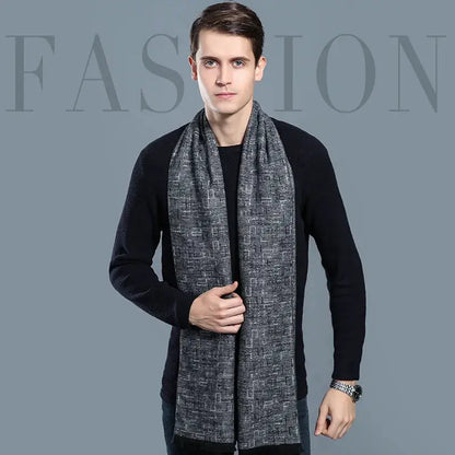Designer Brand Plaid Men's Cashmere Scarf Winter Warm Scarves Shawls Casual Business Long Wraps Pashmina Christmas Gift for Man by All Mart Bristol Ltd