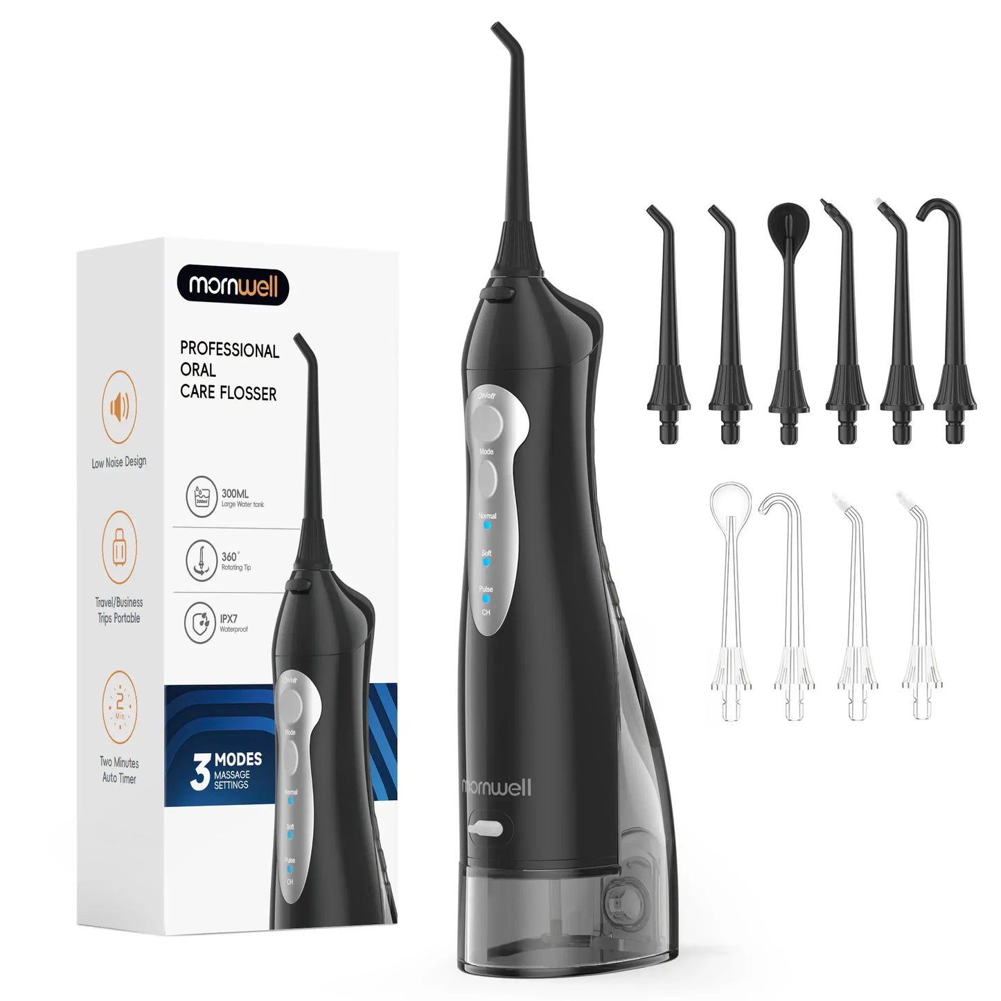 D52 Portable Cordless Water Flosser USB Rechargeable Water Jet Floss Tooth Pick 4 Jet Tip 300ml 3 Modes Teeth Clean for Travel by All Mart Bristol Ltd