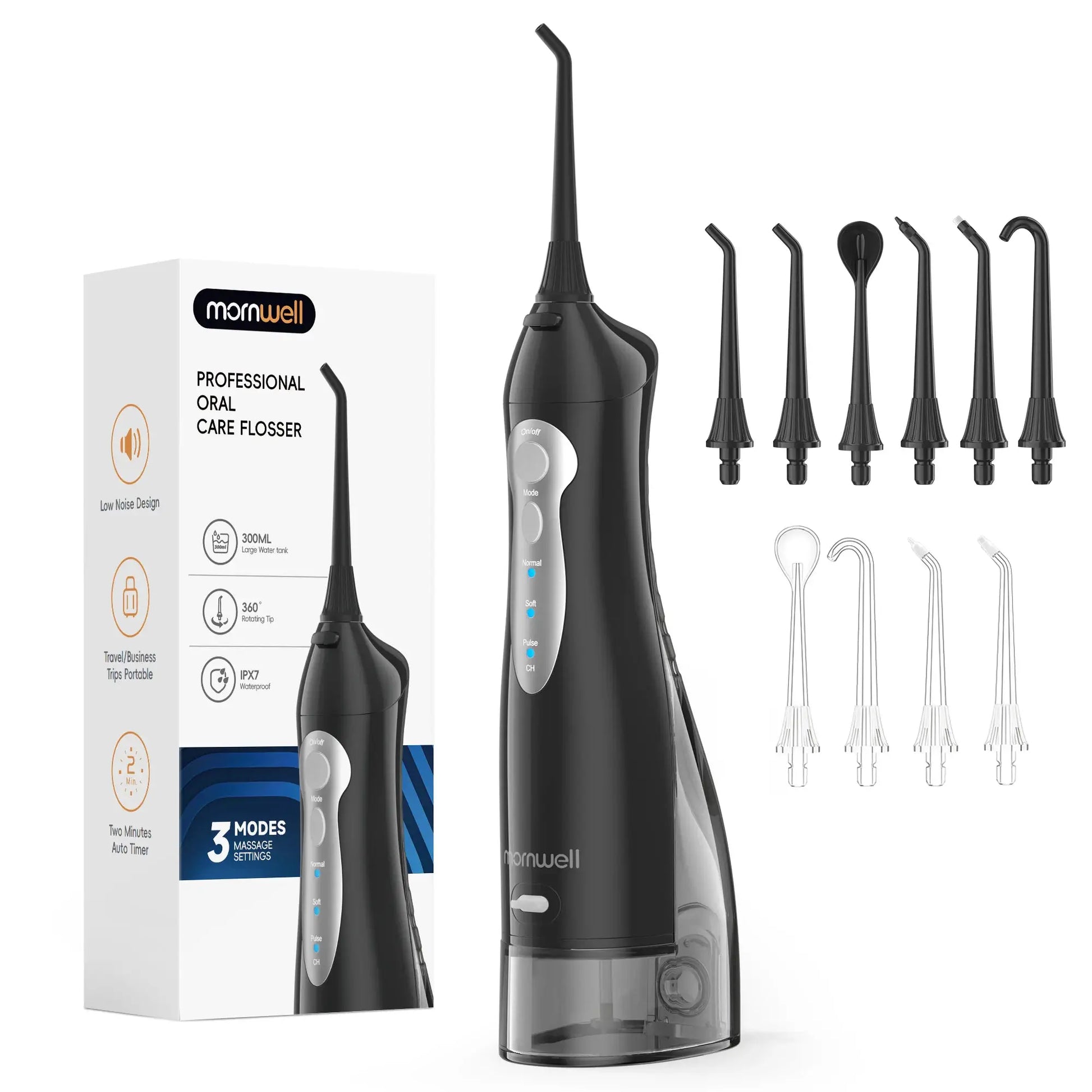 D52 Portable Cordless Water Flosser USB Rechargeable Water Jet Floss Tooth Pick 4 Jet Tip 300ml 3 Modes Teeth Clean for Travel by All Mart Bristol Ltd