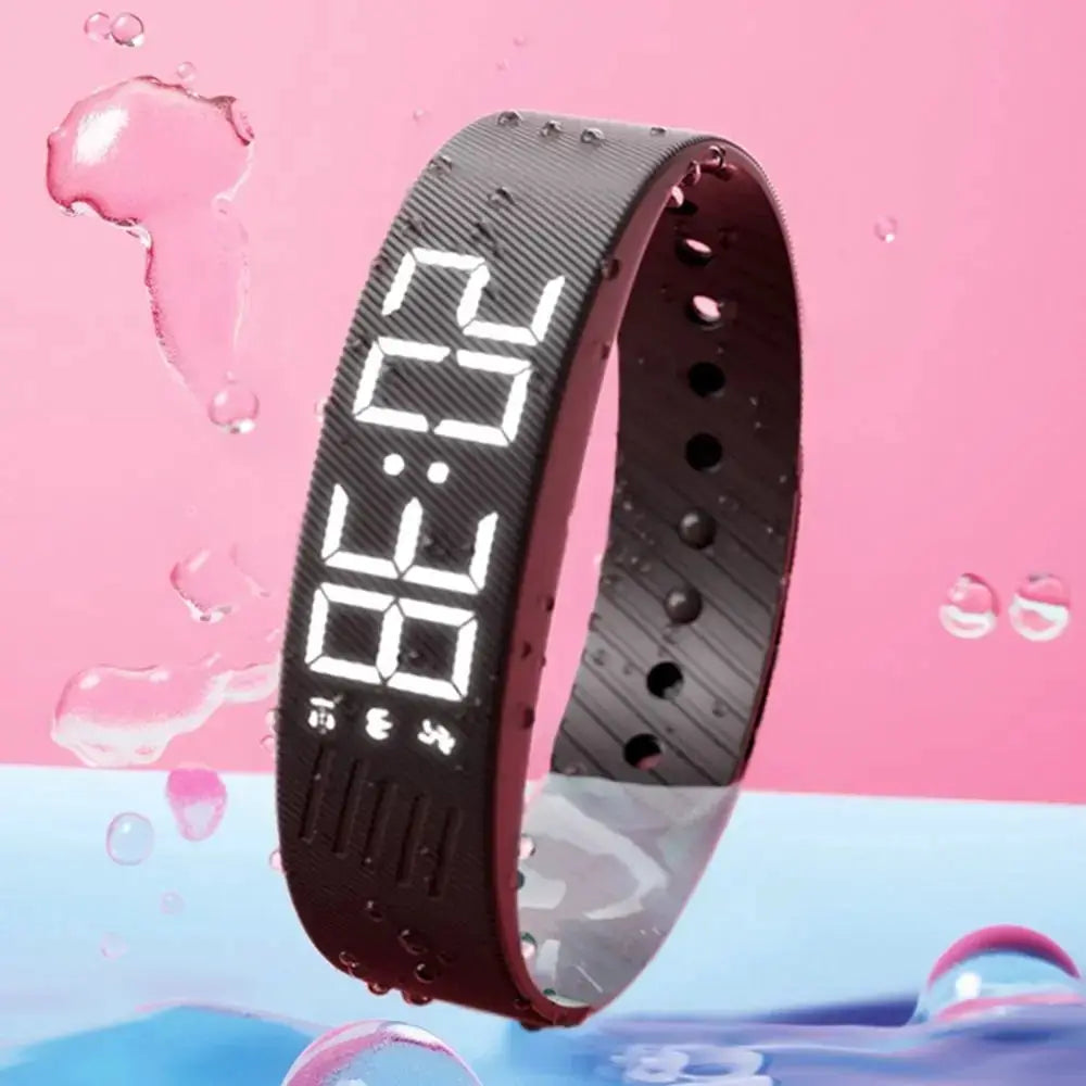 LED Digital Alarm Clock Watch Adjustable Snooze-proof Alarm Bracelet with Running Pedometer Waterproof Vibrating Alarm by All Mart Bristol Ltd