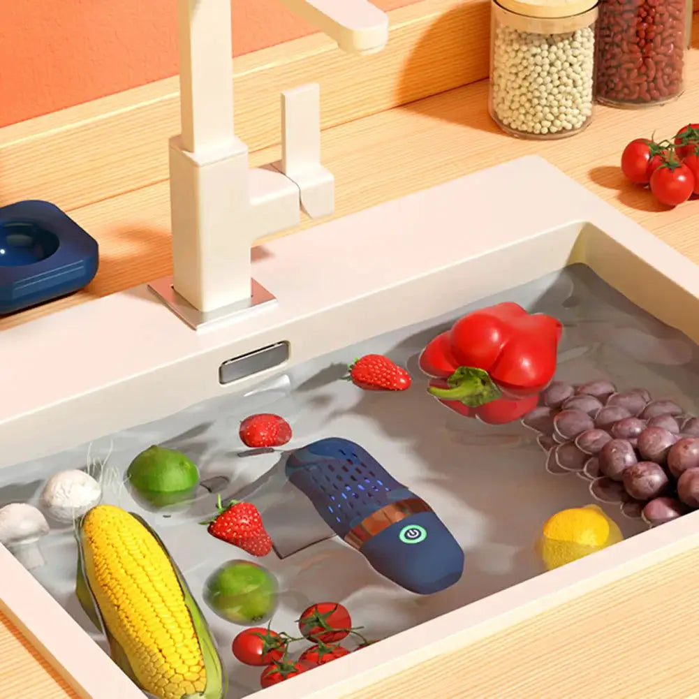 Vegetable Cleaning Machine Capsule Shape Portable Ultrasonic Wireless Fruit Food Purifier Household Kitchen Food Cleaner Machine by All Mart Bristol Ltd