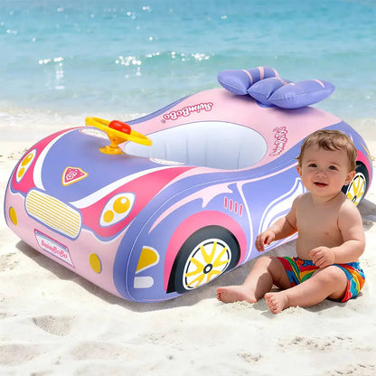 Kids Car Swimming Seat Float Ring Inflatable Infant Floating For Summer Swim Boat Circle Bathing Water Toy with Canopy by All Mart Bristol Ltd