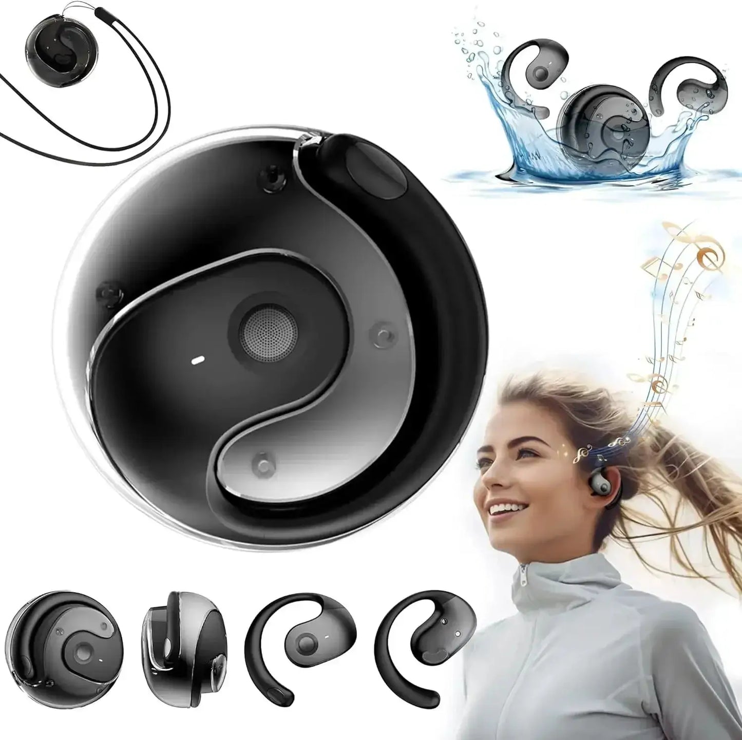 OWS Wireless Headphones Comfortable Ear Hook Touch Control Earbuds with Mic Wireless Bluetooth Headset for Phone Earphones Game by All Mart Bristol Ltd