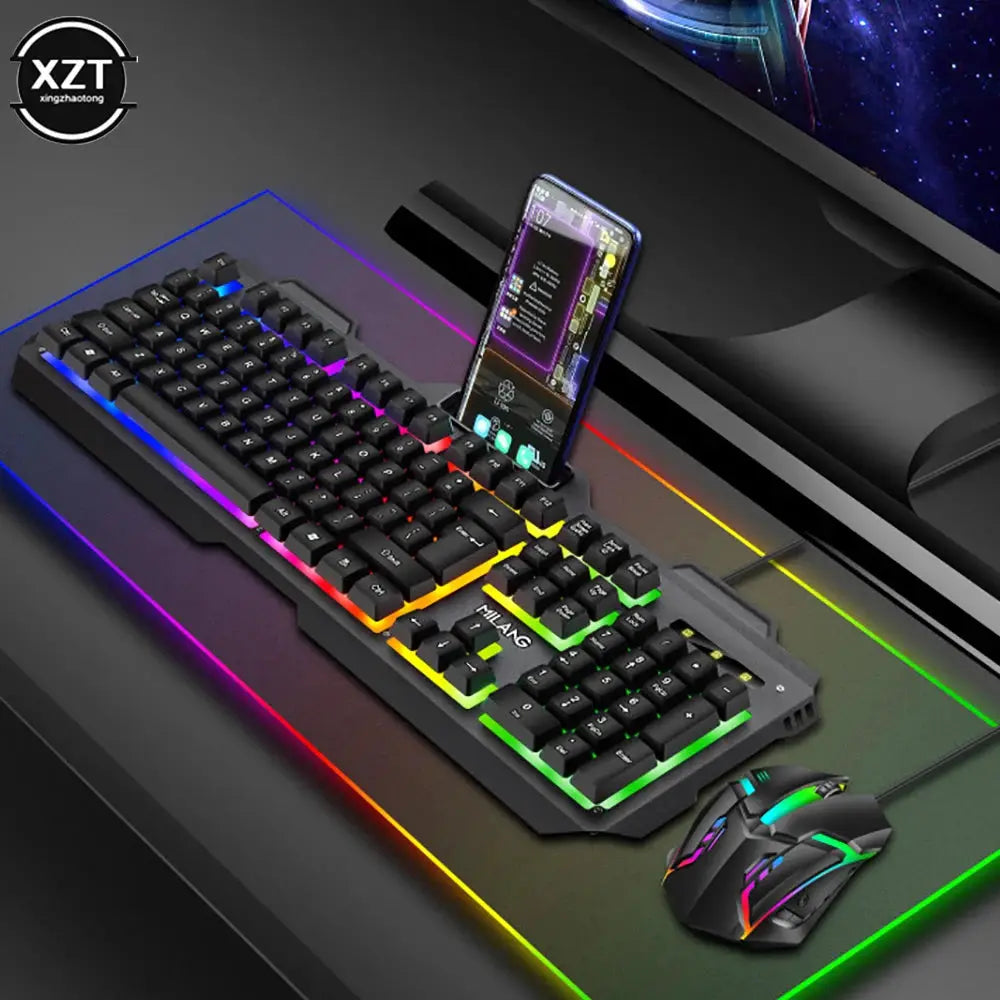Gamer Keyboard And Mouse PC Gaming Keyboard RGB Backlit Keyboard Rubber Keycaps Wired Keyboard Mouse Gamer Gaming Mouse by All Mart Bristol Ltd