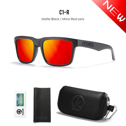 KDEAM Men's Polarized Sunglasses Square Casual Outdoors Sun Glasses Women Unisex Sunglass For Couple With Zipper Case by All Mart Bristol Ltd