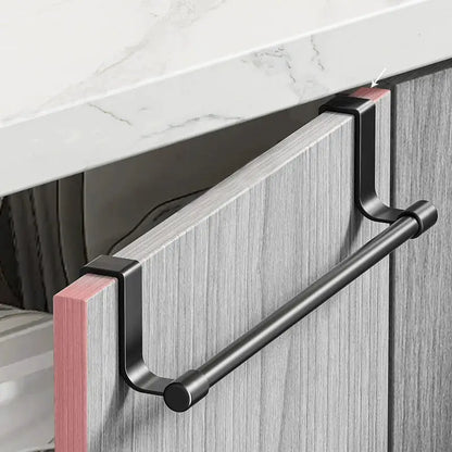 Towel Rod Steel Metal Wire Over Cabinet Towel Rack Storage Organizer Bathroom Door Hanging Towel Rack Punch-free Rag Hanger by All Mart Bristol Ltd