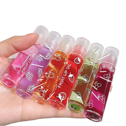 6 Colors Roll-on Fruit Essence Lip Balm Lip Oil Lip Moisturizing Mirror Primer Lip Lipstick Hydrating random Gloss Transparent by All Mart Bristol Ltd