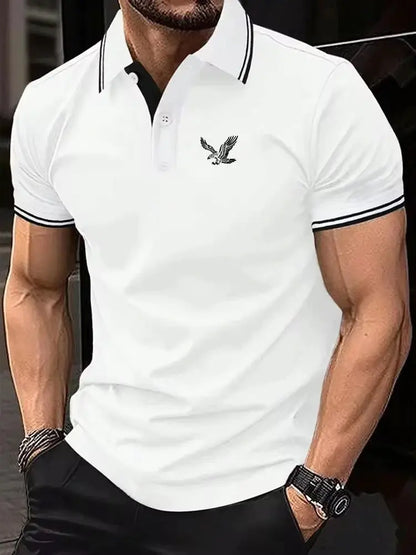 Men's Polo Shirt Golf Shirt Work Business Polo Collar Classic Short Sleeve Basic Solid Color Patchwork Button Spring & Summer by All Mart Bristol Ltd
