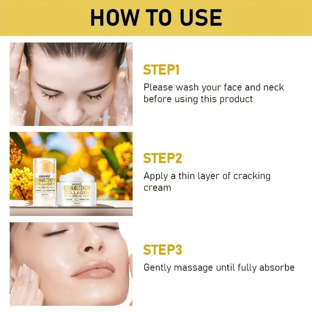 Retinol Collagen Skincare Set Facial NeckChest Moisturizing Firming Cream Bar Rich in Hyaluronic AcidVitamin for All Skin Types by All Mart Bristol Ltd