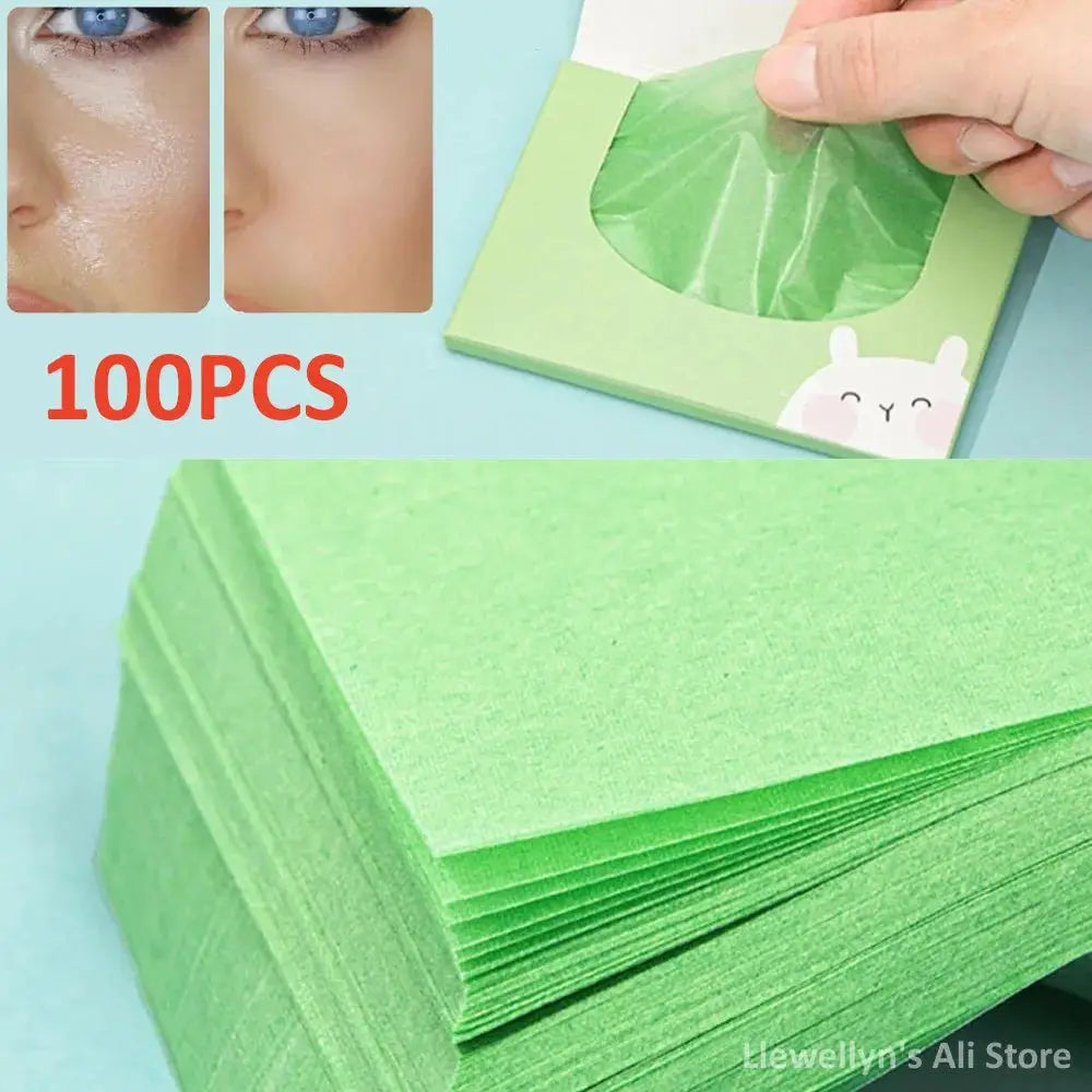100 sheets Face Oil Absorbing Paper Oil Blotting Paper Oil Control Facial Cleansing Face Wipes Men Women Beauty Makeup Tools Acc by All Mart Bristol Ltd