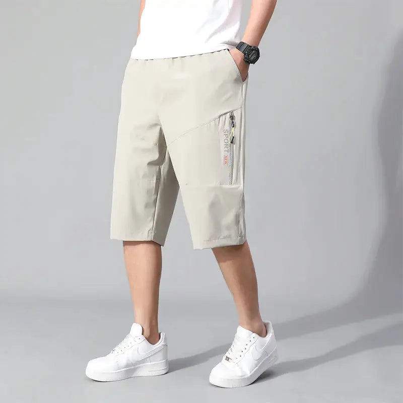 Mens Cargo Shorts Knee Pants Zipper Pocket Summer Cotton Shorts Climbing Jogger Elastic Waist Sports Wear Casual Short Pants by All Mart Bristol Ltd