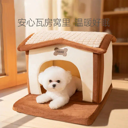 Dog Kennel House Four Seasons General Winter Warm Small Dog Detachable Removable Mobile Washing Cat Kennel Pet Supplies by All Mart Bristol Ltd