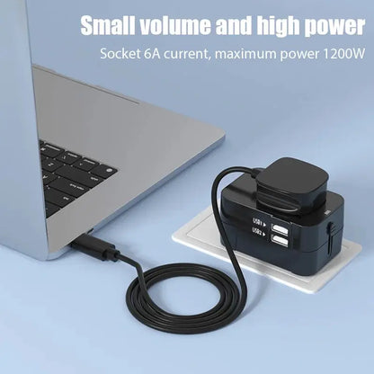 Portable Universal Travel Adapter with 2 USB Ports 2.1A Fast Charger All-in-one Travel Adapter EU/UK/USA/AUS Plug for Travel by All Mart Bristol Ltd