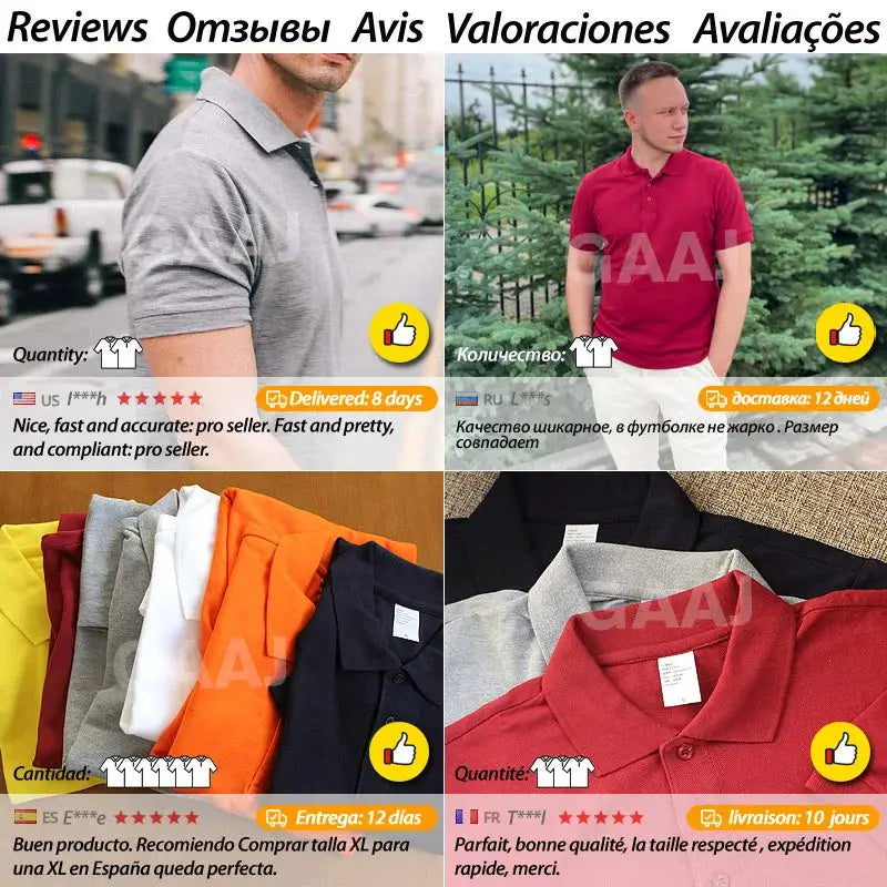 100 Cotton Polo Shirt Men,Light luxury Brand PoloShirt,Summer Short Sleeve Tee Shirt Fashion Tops Quality Clothes Golf Wear by All Mart Bristol Ltd