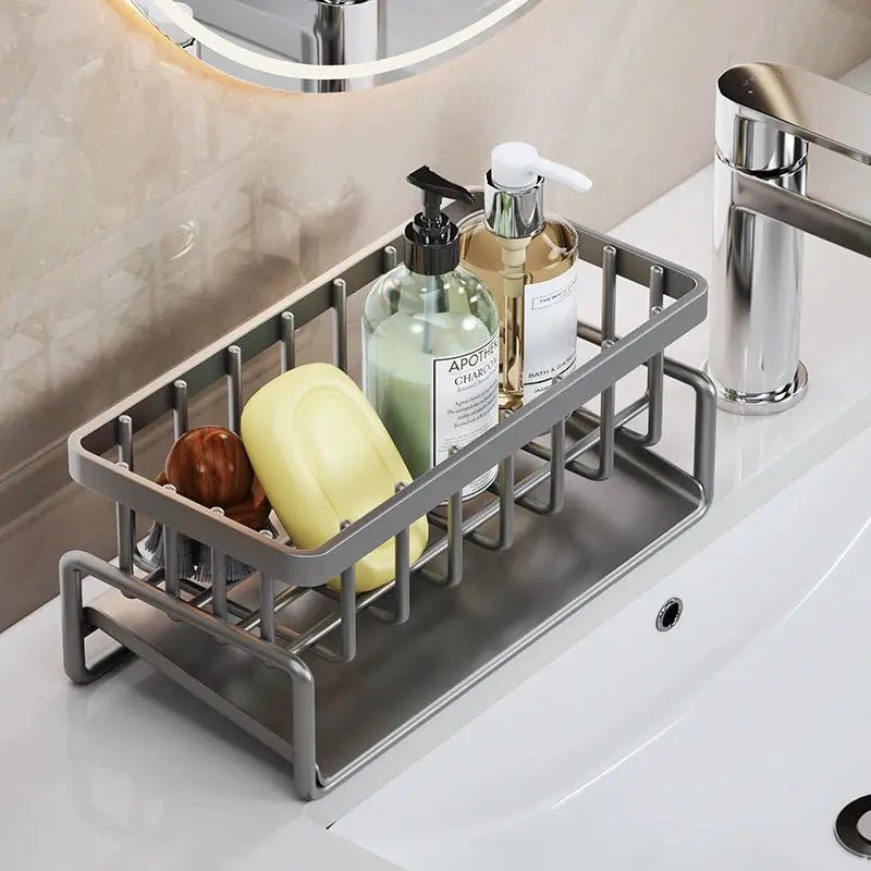 Stainless Steel Kitchen Sink Sponge and Dishcloth Drainage Rack by All Mart Bristol Ltd