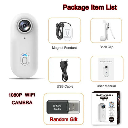 4K HD Mini Vlog Camera with WiFi Wireless Portable Action Body Cam for Sports Travel Photography Pocket Sized Video Recorder by All Mart Bristol Ltd