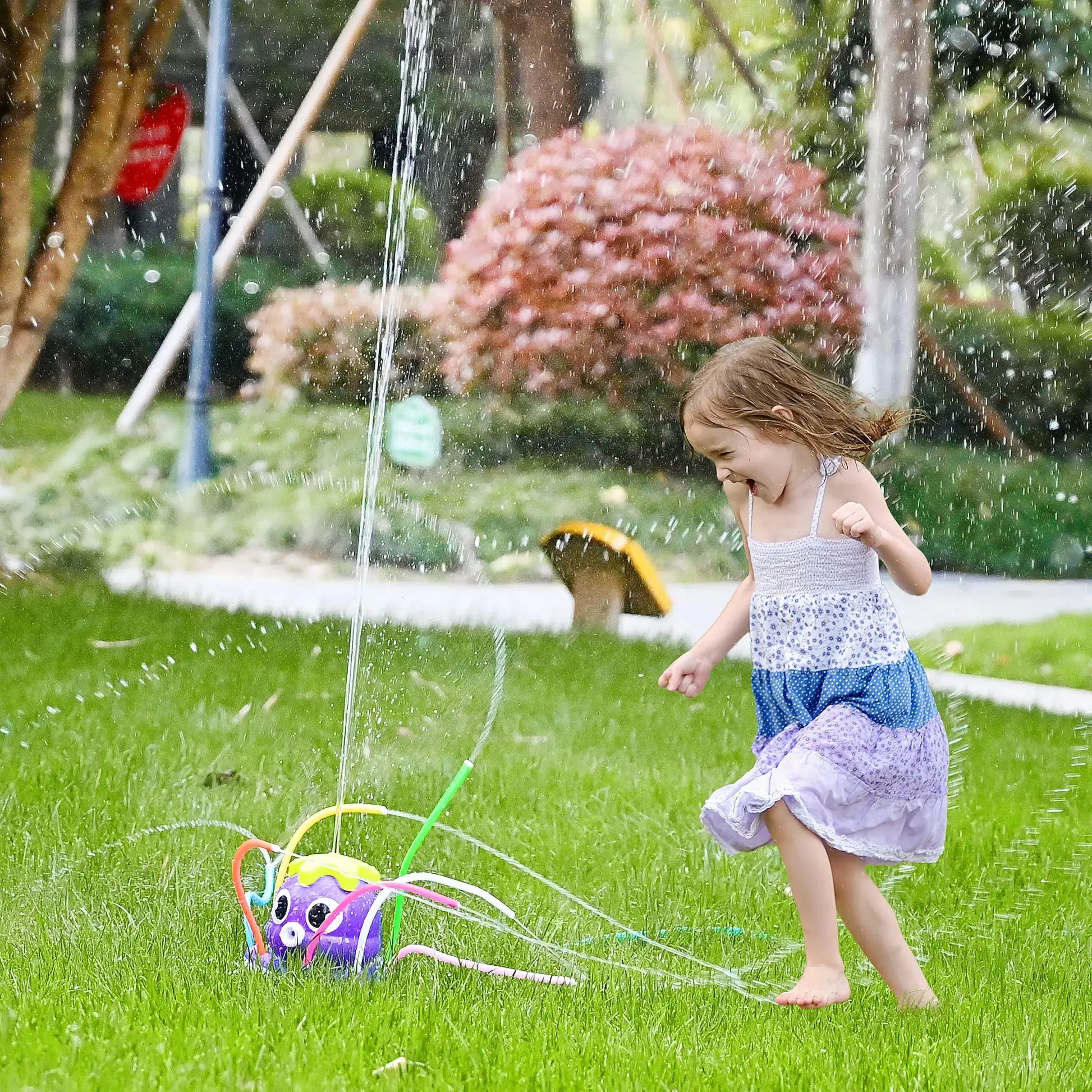 Space Rocket Octopus Sprinkler Water Toy Automatic Rotation Fun Spray Water Children's Water Playing Outdoor Toys by All Mart Bristol Ltd