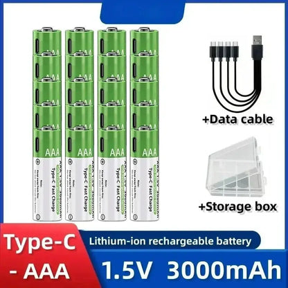 2025NEW Lithium-Ion Battery Type-C Rechargeable High-Capacity Battery AA&AAA Battery For remote control, mouse, electric toys by All Mart Bristol Ltd