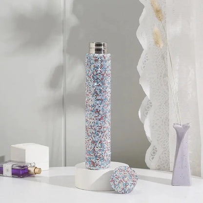Creative Bling Slender Vacuum Flask Stainless Steel Water Bottle Tumbler Thermos Rhinestone Travel Portable Insulated Cup Mug by All Mart Bristol Ltd
