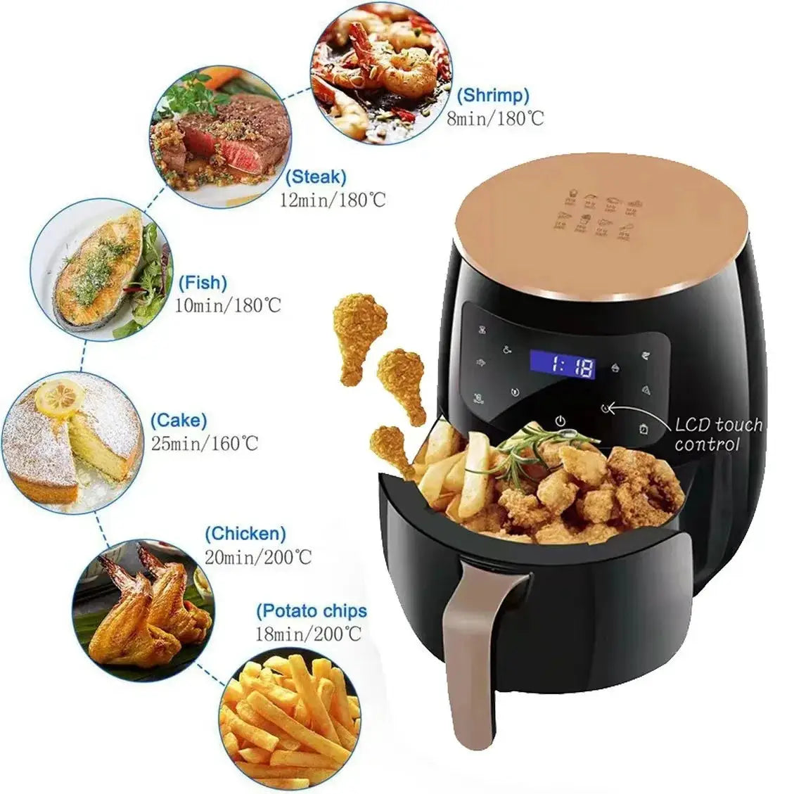 6L Digital Air Fryer with Intelligent Touch Screen by All Mart Bristol Ltd