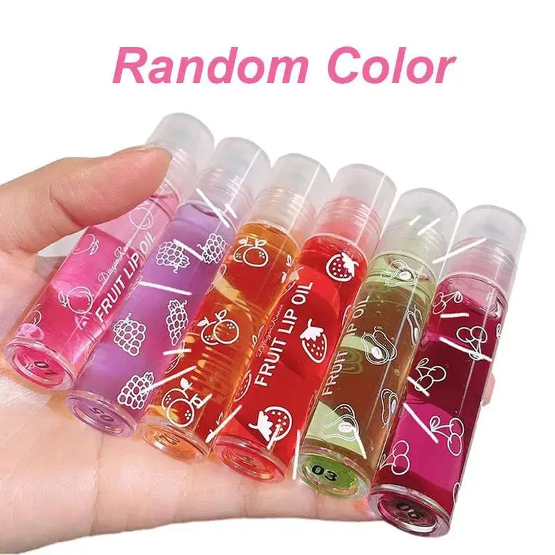 6 Colors Roll-on Fruit Essence Lip Balm Lip Oil Lip Moisturizing Mirror Primer Lip Lipstick Hydrating random Gloss Transparent by All Mart Bristol Ltd