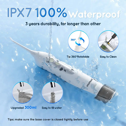 D52 Portable Cordless Water Flosser USB Rechargeable Water Jet Floss Tooth Pick 4 Jet Tip 300ml 3 Modes Teeth Clean for Travel by All Mart Bristol Ltd